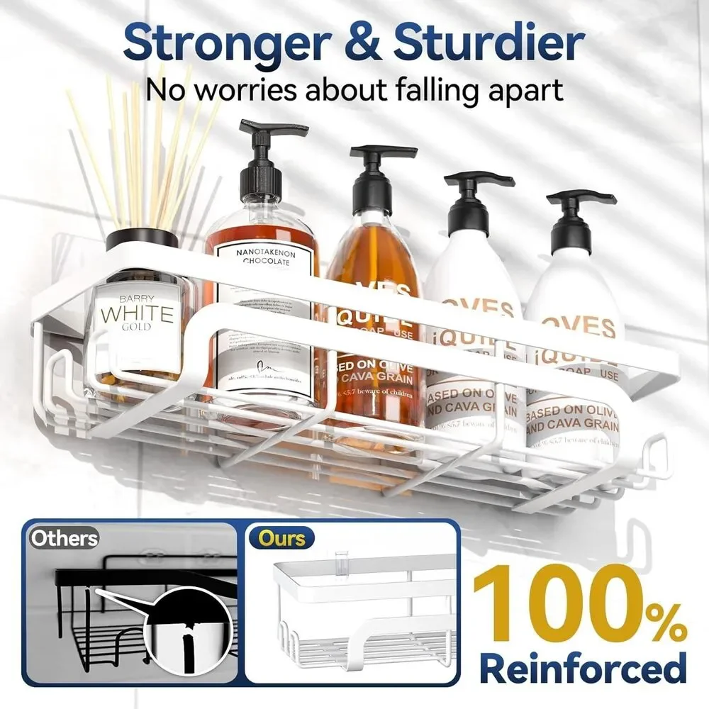 YASONIC Adhesive Shower Caddy, 5 Pack Organizer Soap Holder Rustproof Shelves